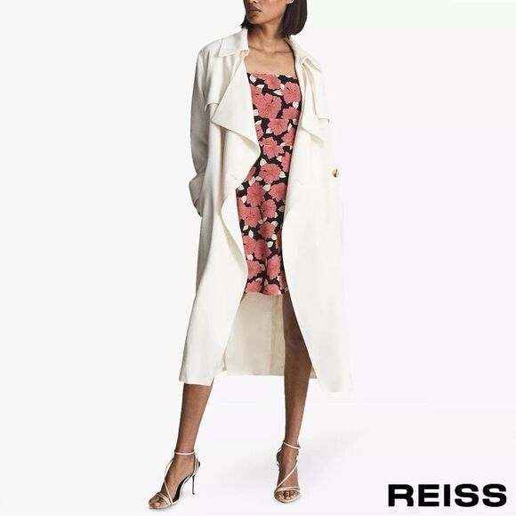 REISS **NWT** Andi Pink Floral Print Puffed Shoulder Woven Mini Dress - Picture 6 of 13